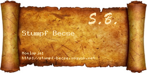 Stumpf Becse névjegykártya
